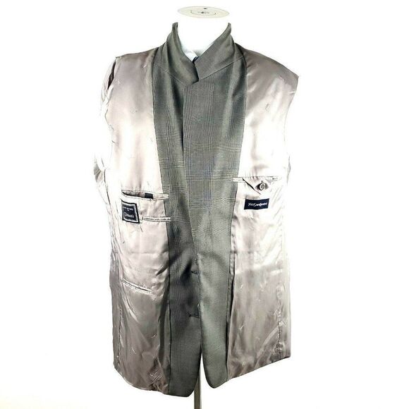 Yves Saint Laurent 44L 2 Button Sharkskin Check‎ - Picture 10 of 11